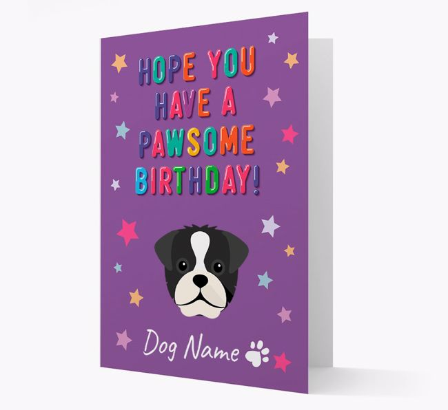 Personalised Card 'Hope You Have A Pawesome Birthday' with {breedCommonName} Icon